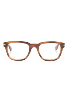 Montblanc logo-engraved rectangle-frame glasses - Marron