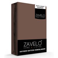 Zavelo Katoen - Hoeslaken Katoen Satijn Taupe - Zijdezacht - Extra Hoog-1-persoons (90x200 cm) - thumbnail