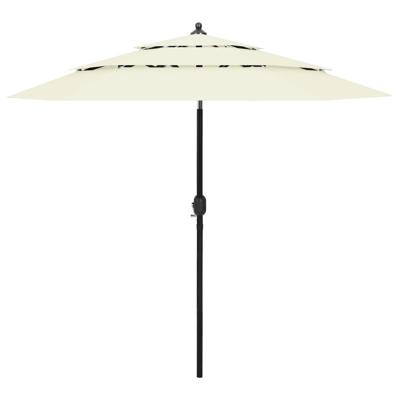 VidaXL Parasol 3-laags met aluminium paal 2,5 m zandkleurig