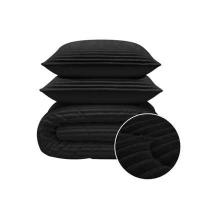 1+1 Gratis Wasbaar Lazy Dekbed Zonder Overtrek - Zonder Overtrek - Teddy Rib - Zwart - Dekbed-Discounter.nl 1+1 Gratis Wasbaar Lazy Dekbed Zonder Overtrek - Zonder Overtrek - Teddy Rib - Zwart - Dekbed-Discounter.nl