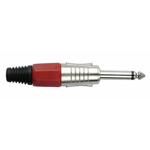DAP 6,3mm Jackplug mono zilver met rood eindkapje