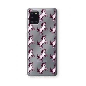 Musketon Unicorn: Samsung Galaxy A31 Transparant Hoesje