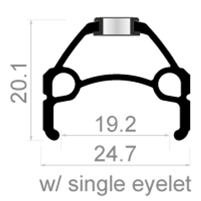 Rodi velg skorpion 26" / 559 x 19c 36 gaats spaak 14 zwart