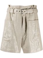 Brunello Cucinelli short à taille haute ceinturée