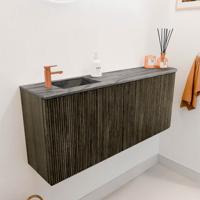 Toiletmeubel Mondiaz Joya Dlux | 101.6 cm | Meubelkleur Shadow | Faye wastafel Sombra Wasbak Links | 1 kraangat