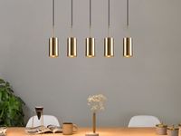 Hanglamp NOLASCO 5 lampen zwart/goud - thumbnail