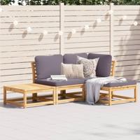4-delige Loungeset met kussens massief acaciahout 4-delige Loungeset met kussens massief acaciahout