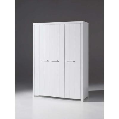Leen Bakker - Vipack Kledingkast Erik 3-deurs - 205x144x55 Cm - MDF - Wit