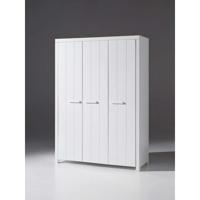 Leen Bakker - Vipack Kledingkast Erik 3-deurs - 205x144x55 Cm - MDF - Wit