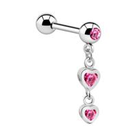 Jeweled Barbell with Charm Chirurgisch staal 316L / Belegde messing Barbells