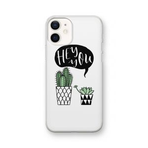 Hey you cactus: iPhone 12 Transparant Hoesje