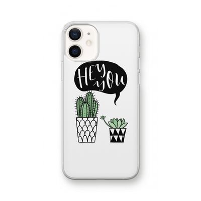 Hey you cactus: iPhone 12 Transparant Hoesje