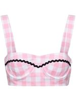 Prada bralette à carreaux vichy - Rose