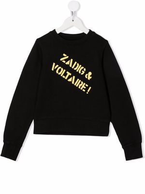 Zadig & Voltaire Kids sweat à logo imprimé - Noir