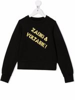 Zadig & Voltaire Kids sweat à logo imprimé - Noir