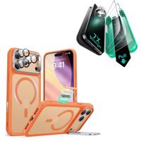 iPhone 17 Pro Bundle Classic Hybrid Magnetic Case (Camera Control, Stash Stand) and Armorite Screen Protector - Frosted Orange iPhone 17 Pro Bundle Classic Hybrid Magnetic Case (Camera Control, Stash Stand) and Armorite Screen Protector - Frosted Orange