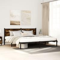 Bedframe zonder matras metaal gerookt eikenkleurig 193x203 cm