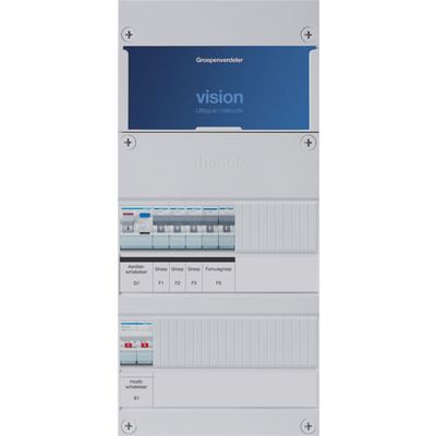 Groepenkast Hager VKG300D-F 3-groepenverdeler met hoofdschakelaar ALS 30mA/HACO/direct +F 1-fase