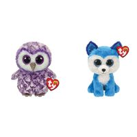 Ty - Knuffel - Beanie Boo's - Moonlight Owl & Prince Husky - thumbnail