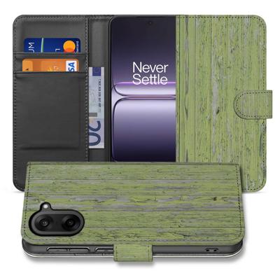 OnePlus Nord CE 5 | Book Case | & Portemonnee Hoesje Groen Houtnerf Met Pasjeshouders En Magnetische Sluiting