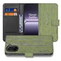 OnePlus Nord CE 5 | Book Case | & Portemonnee Hoesje Groen Houtnerf Met Pasjeshouders En Magnetische Sluiting