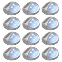 vidaXL LED-wandlampen solar rond zilver 12 st - thumbnail