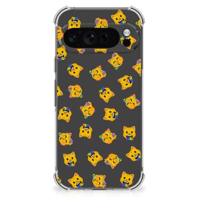Doorzichtige Silicone Hoesje voor Google Pixel 9 Pro XL Katten Emojis Doorzichtige Silicone Hoesje voor Google Pixel 9 Pro XL Katten Emojis