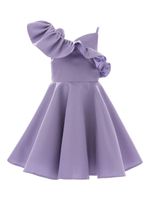 Tulleen robe volantée à épaules dénudées - Violet