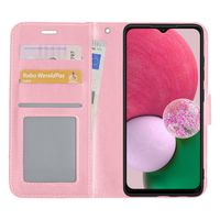 Basey Samsung Galaxy A13 5G Hoesje Book Case Kunstleer Cover Hoes - Lichtroze - thumbnail