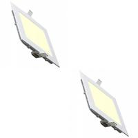 LED Downlight Vierkant 2-Pack - 3W Warm Wit 2700K - Mat Wit - 89mm