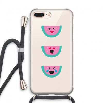 Smiley watermeloen: iPhone 7 PLUS Transparant Hoesje met koord