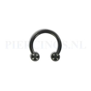 Circulair barbell zwart 1.2 mm 6 mm