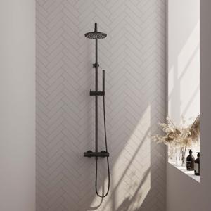 Opbouw Regendoucheset Brauer Carving Thermostatisch Mat Zwart (Alle Opties)