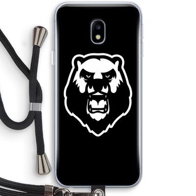 Angry Bear (black): Samsung Galaxy J3 (2017) Transparant Hoesje met koord