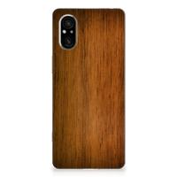 Sony Xperia 5 V | Bumper Hoesje | Donker Hout