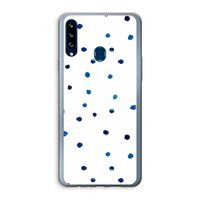 Blauwe stippen: Samsung Galaxy A20s Transparant Hoesje