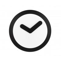 NeXtime klok 2615zw focus, ø25 cm, wall, wit/ zwart