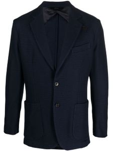 Brioni blazer en maille à simple boutonnage - Bleu