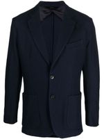 Brioni blazer en maille à simple boutonnage - Bleu - thumbnail