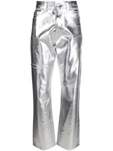 MM6 Maison Margiela jean fuselé à effet métallisé - Argent