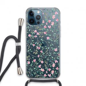 Sierlijke bloemen: iPhone 13 Pro Max Transparant Hoesje met koord