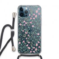 Sierlijke bloemen: iPhone 13 Pro Max Transparant Hoesje met koord