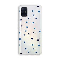 Blauwe stippen: Galaxy A51 4G Transparant Hoesje