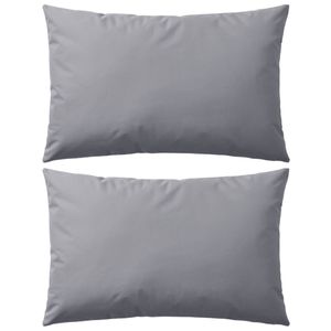 VidaXL Buitenkussens 60x40 cm grijs 2 st