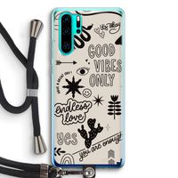 Good vibes: Huawei P30 Pro Transparant Hoesje met koord