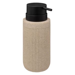 Zeeppompje/zeep dispenser Onyx - beige - polystone - 17 x 7 cm - 350 ml