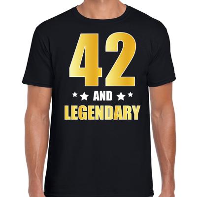 42 and legendary verjaardag cadeau t-shirt - zwart - gouden letters - heren - 42 jaar geworden 42 and legendary verjaardag cadeau t-shirt - zwart - gouden letters - heren - 42 jaar geworden