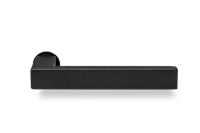 Deurklink Linea zwart basis op rond minimalistisch rozet