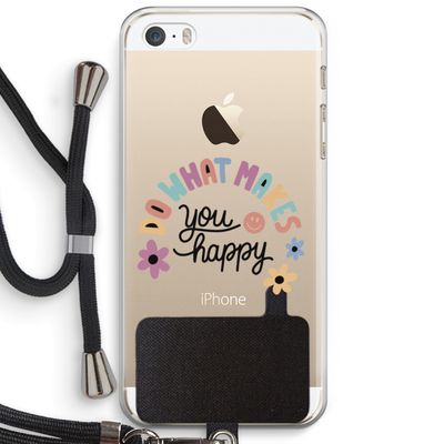 Happy days: iPhone 5 / 5S / SE Transparant Hoesje met koord