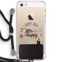 Happy days: iPhone 5 / 5S / SE Transparant Hoesje met koord